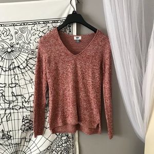 Rust orange v-neck sweater